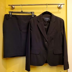 Banana Republic Petite Black Pinstripe Skirt Suit